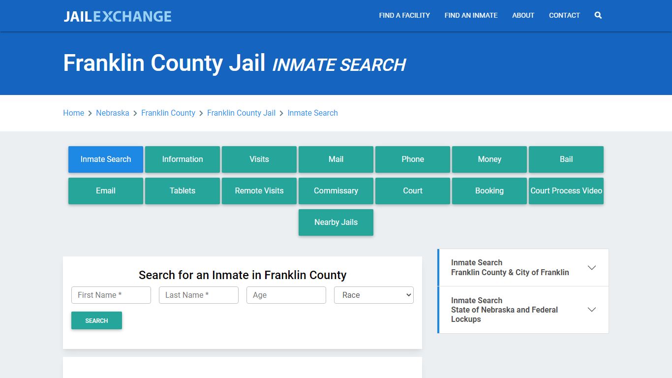 Franklin County Jail, NE Inmate Search: Roster & Mugshots