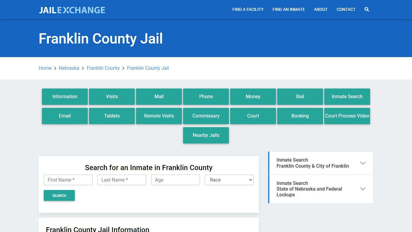 Franklin County Jail Roster Lookup, NE, Inmate Search